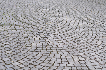 pavement in a city with circular pattern
