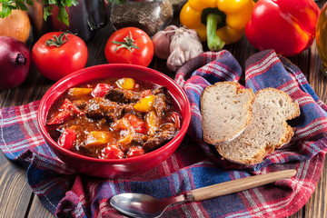 Traditional Hungarian beef goulash