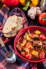 Traditional Hungarian beef goulash