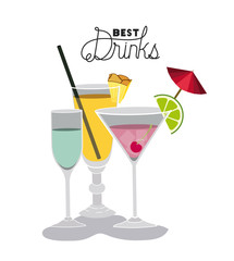 best drinks set icons vector illustration design