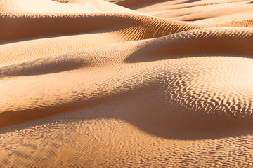 Abstract landscape in the Sand dunes desert of Sahara, South Tunisia