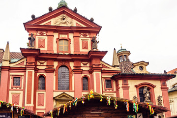 Romanesque style St. George's Basilica from bottom