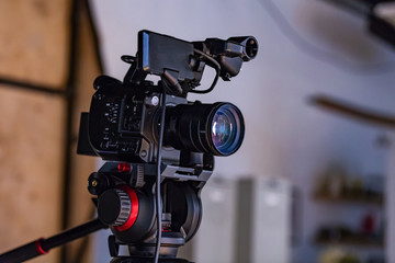 Behind the scenes of video production or video shooting