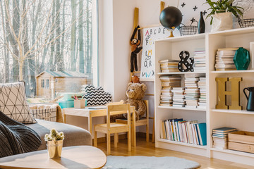 Kid's space interior with window