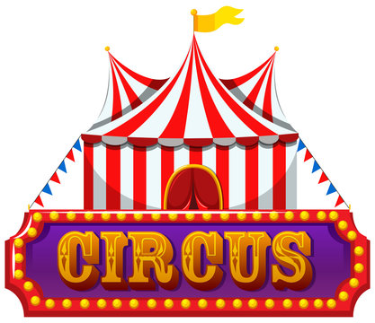 A Circus Banner on White Background