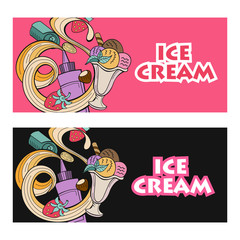Miscellaneous ice cream with fruit, nuts and topping. Hand drawn vector illustration-02.jpg
