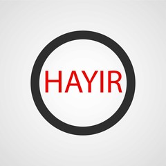 Hayir (no) isolated flat vector icon 