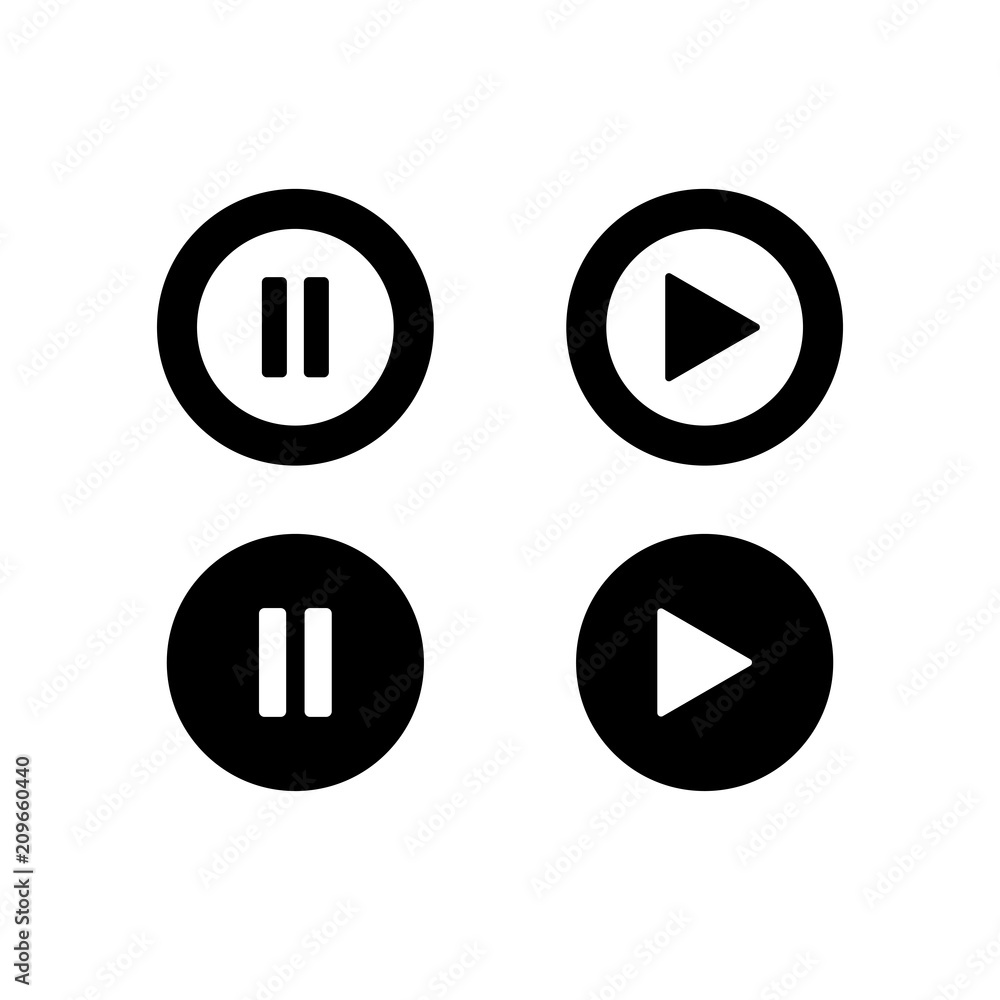 Poster pause and play vector icon, simple illustration for web or mobile app