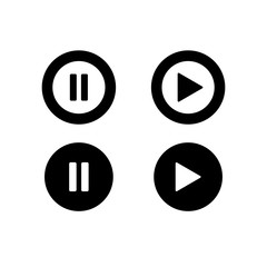 Pause and play vector icon, simple illustration for web or mobile app