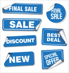 Collection of sale stickers with rounded corners