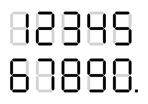 Set of calculator digital numbers. Vector illustration