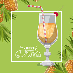 best drink fresh cocktail vector illustration design
