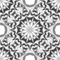 Vector illustration. Modern floral geometric pattern. Seamless design for scrapbooking, background, interior