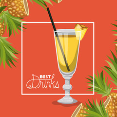 best drink fresh cocktail vector illustration design