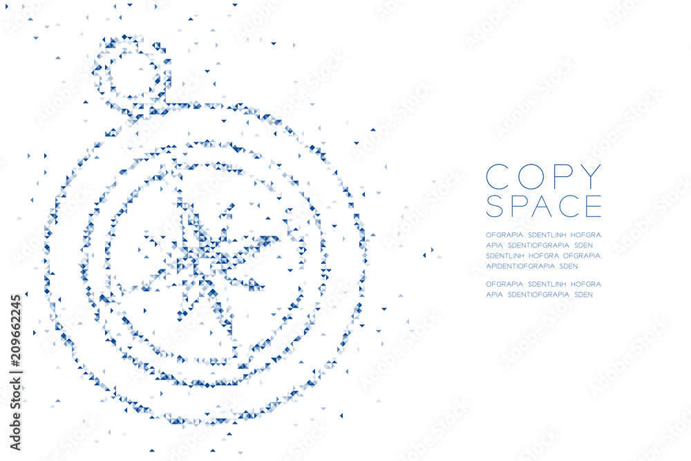 Poster abstract geometric low polygon square box pixel and triangle pattern compass shape, travel concept d