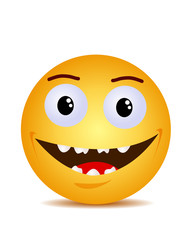 Modern yellow laughing happy smile