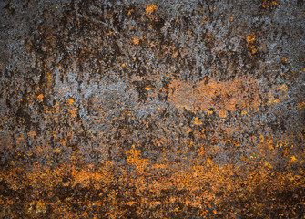 Background and texture of rusty on iron with vintage color and vintage style. Texture of rusty with drip on steel wall background