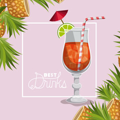 best drink fresh cocktail vector illustration design