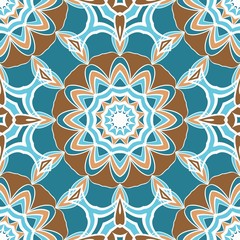 Seamless texture of floral ornament. Vector illustration. For the interior design, printing, web and textile