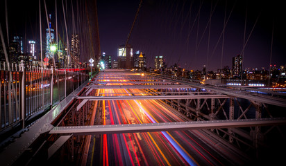 Fototapeta na wymiar Brooklyn Bridge by Night