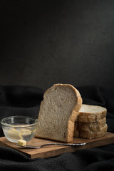 bread slice whole wheat with dark tone