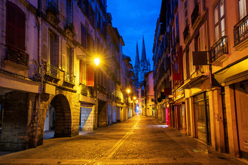 Bayonne Old Town center at early morning, France