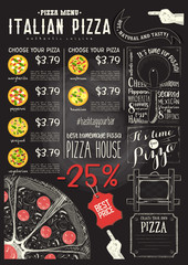 Naklejka premium Italian Pizza Menu Template