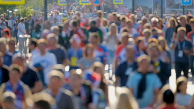 Crowd of people on the street. No recognizable faces