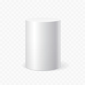 White cylinder on transparent background