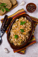 Stewed cabbage with minced meat
