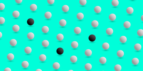 Green background with white 3d balls pattern.