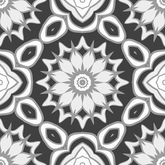 Vector illustration. Modern floral geometric pattern. Seamless design for scrapbooking, background, interior