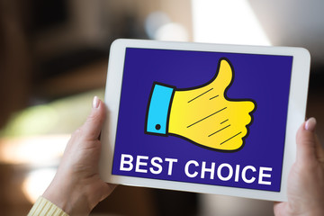 Best choice concept on a tablet