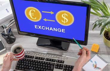Exchange concept on a computer