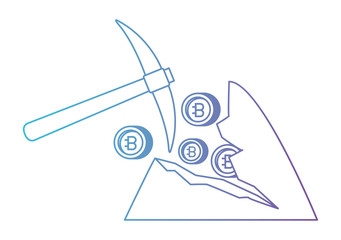 Obraz premium pick with bitcoin commerce technology icon vector illustration design