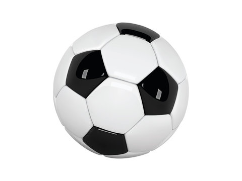 Realistic soccer ball or football ball on white background. 3d Style vector Ball isolated on white background