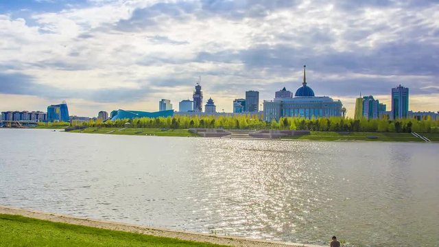 The Yesil River in Astana city