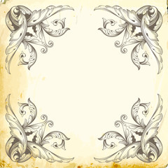 Vector baroque of vintage elements for design. 