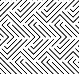 Seamless black and white background for your designs. Modern vector ornament. Geometric abstract pattern