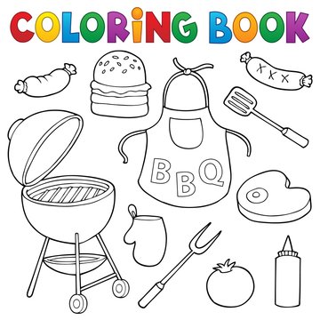 Coloring book barbeque set 1