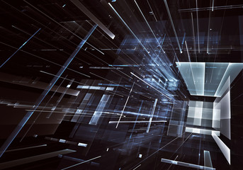 Fractal art - computer 3D image, technological background