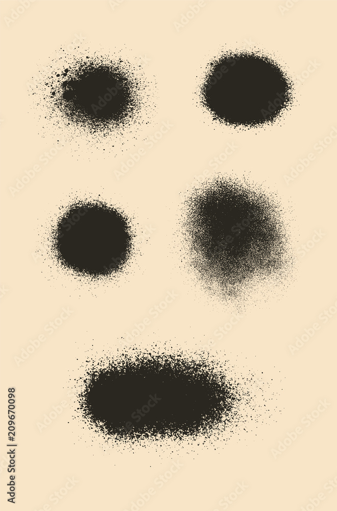 Poster vector set of splash stains textures. monochrome abstract vector grunge textures.
