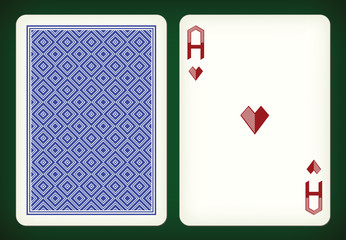 Ace of hearts - playing cards vector illustration