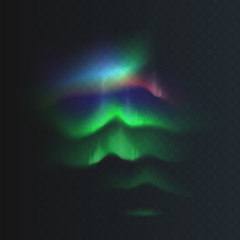 Stock vector illustration northern and polar lights Isolated on a transparent checkered background. Magnetic storms. Aurora Borealis. EPS 10.