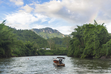 Fototapeta na wymiar Drag boat for river