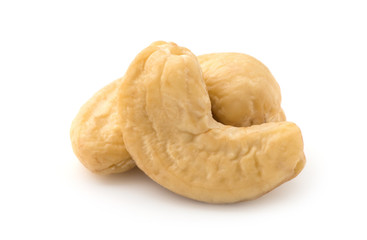 cashew nuts on white background