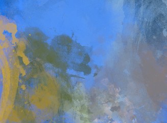 Abstract painting on canvas. Hand made art. Colorful texture. Modern artwork. Strokes of fat paint. Brushstrokes. Contemporary art. Artistic background image.