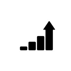 Growing graph icon, vector isolated flat style symbol.