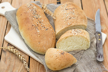 Buttermilk dough bread with sesame and poppy seeds
