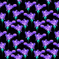 Watercolor Vegan Pattern. Seamless Hand Drawn  Vegetables. Healthy Food Print. Gardening Background. Greenery Repeatable Design for Menu, Restaurant, Salat Bar, Farmers Market. Redish. Vegetarian.